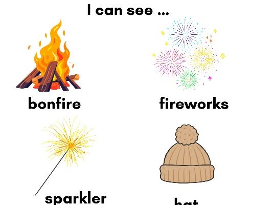Bonfire Night Picture Writing Worksheets | Word Bank | EYFS Literacy