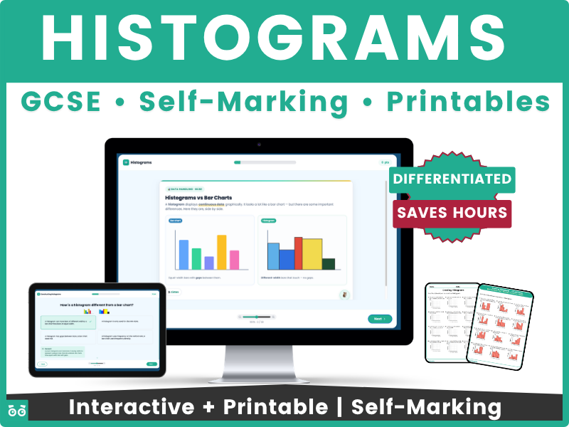 Histograms | GCSE Interactive Maths Digital Lesson with Self-marking Activities