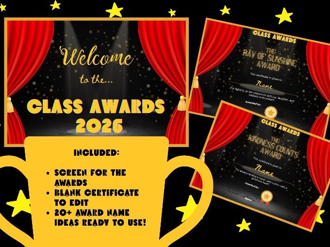 Class Awards Editable Certificate