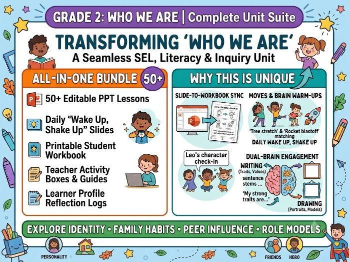 PYP Grade 2 Unit 1: Who We Are | Role Models, Family & Personality Workbook