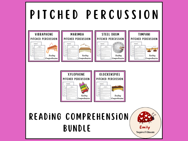 Pitched Percussion Reading Comprehension Passages & Questions ...
