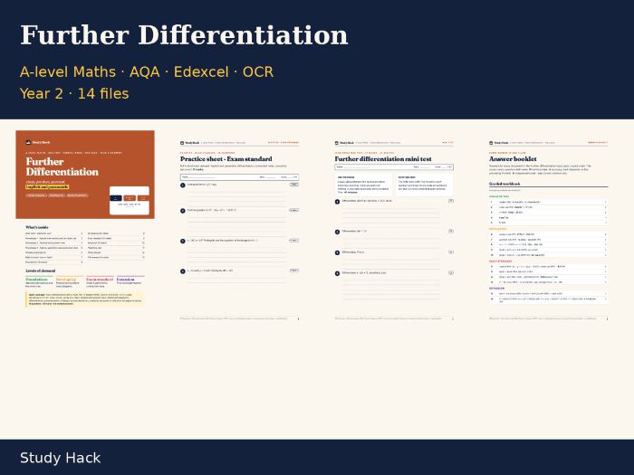 A-level Maths Further Differentiation: Rules, Implicit, Parametric and Rates
