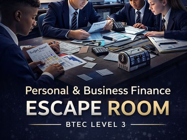 BTEC BUSINESS Unit 3- Business and Personal Finance ESCAPE ROOM