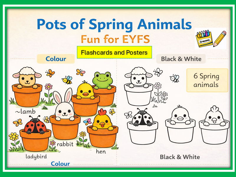 Pots of Spring Animals - Fun for EYFS