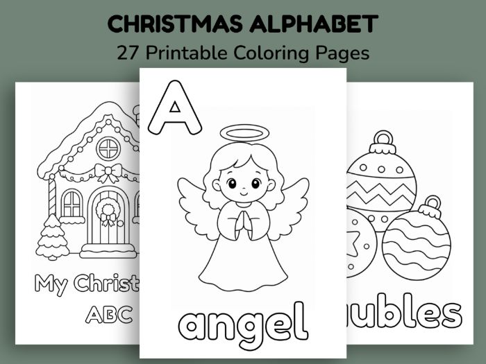 Christmas A-Z Colouring Book - 27 Printable Pages
