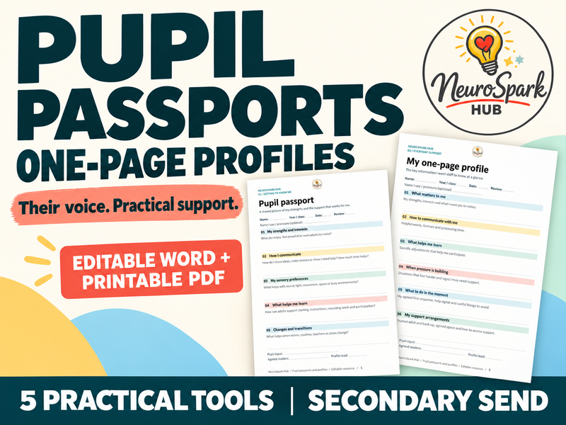 Editable Pupil Passports & One-Page Profiles | Secondary SEND Support