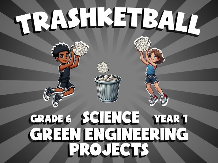 Green Engineering Projects TRASHKETBALL Science Game | No-Prep Year 7 Review Activity
