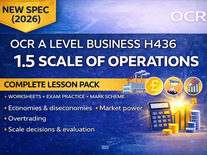 NEW 2026 OCR A Level Business H436 – 1.5 Business Objectives & Strategic Direction – LESSON PACK