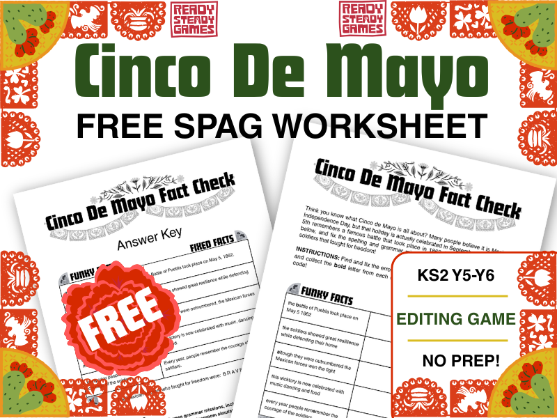 FREE Cinco de Mayo KS2 SPAG Worksheet | Sentence Fixer | Year 5-6 SPAG Activity