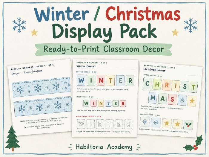 Winter / Christmas Display Pack | Ready-to-Print Classroom Decor