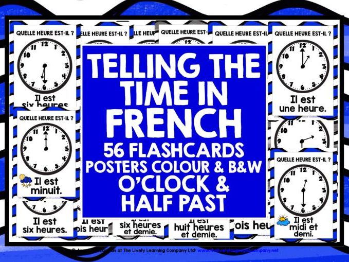 PRIMARY FRENCH TIME FLASHCARDS 1 Teaching Resources