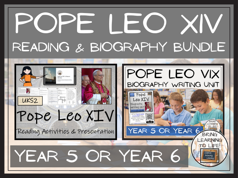 Pope Leo XIV Reading Comprehension and Biography Bundle | UKS2