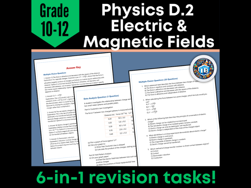 IB DP Physics: D.2 Electric & Magnetic Fields – Quiz & Revision Worksheets (2026)