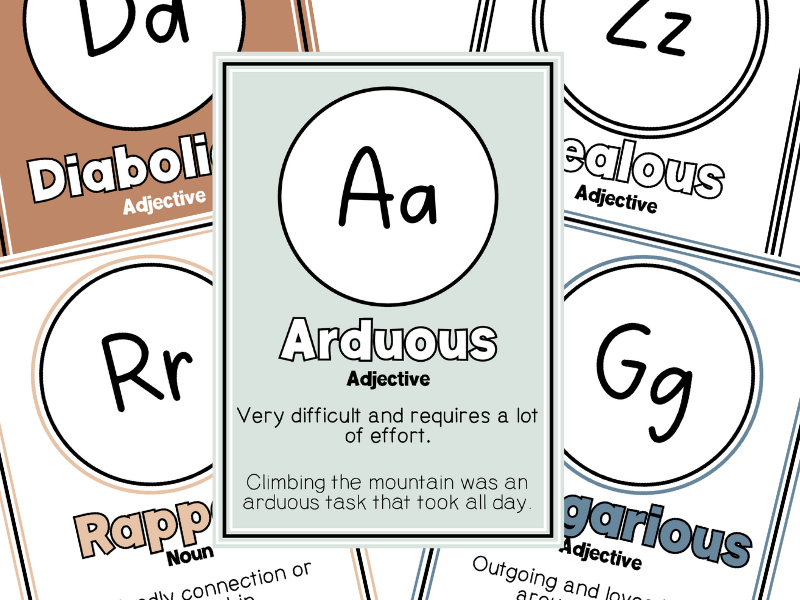 Alphabet Sophisticated Vocabulary Posters | Seaside Serenade
