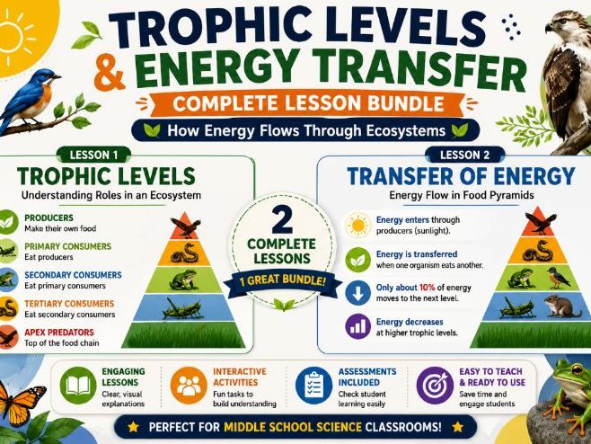 Trophic Levels & Energy Transfer Lesson Bundle