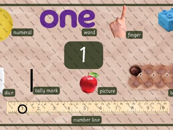 Number Representation Poster- Real/Natural Objects-Number 1