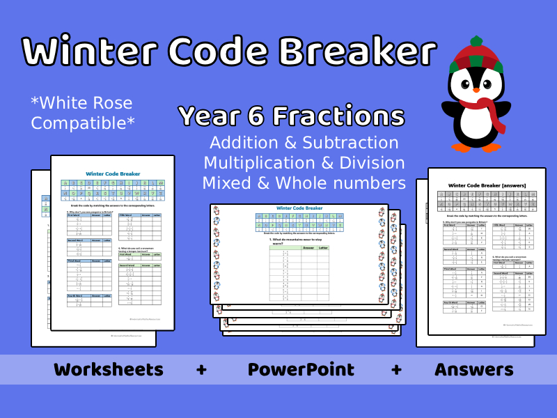 Year 6 Fractions Winter Code Breaker