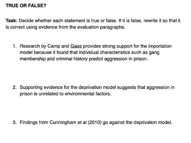 Institutional aggression - worksheets