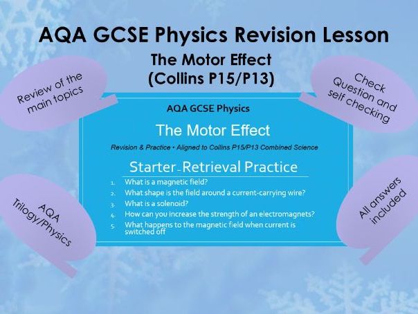 AQA GCSE Physics – The Motor Effect – Revision Lesson & Exam Practice (Collins P15 / P13)