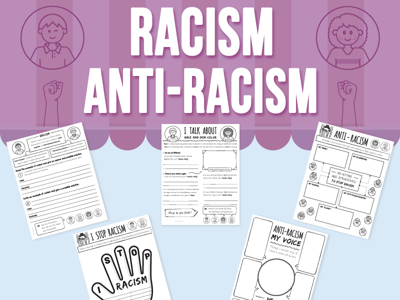 Racism and Skin Color Antiracism Activities, Writing Reflection Worksheets