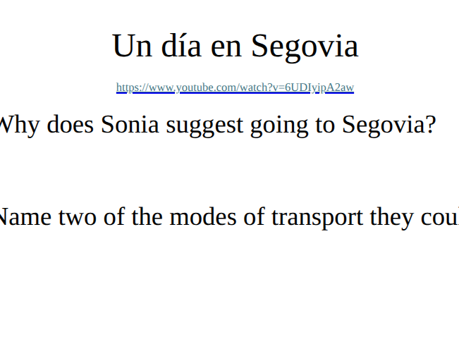 Las dirreciones - video/worksheet
