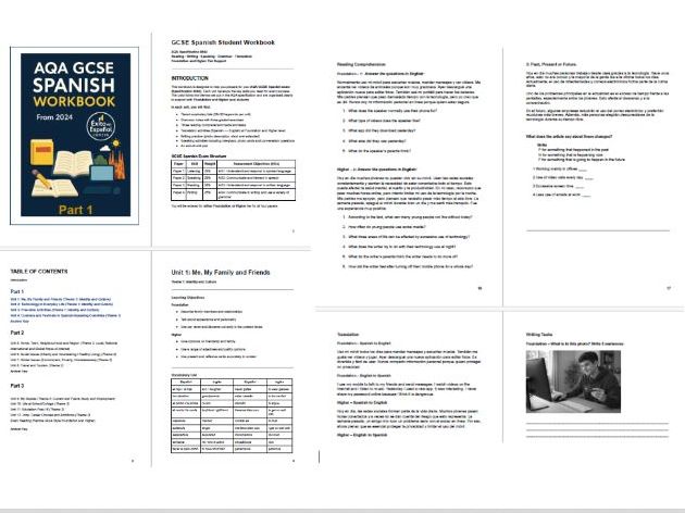 New GCSE Spanish Workbook Part 1/3_with ANSWERS