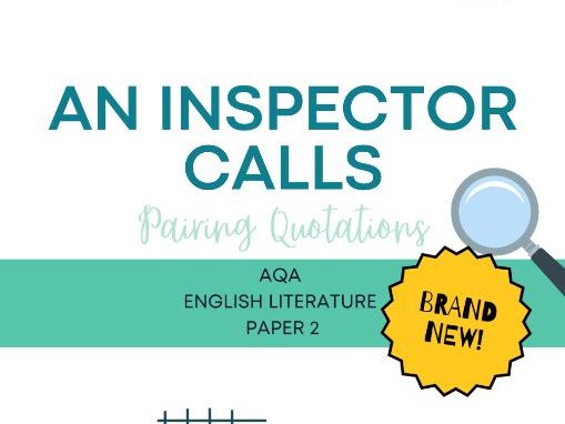 AQA An Inspector Calls Pairing Quotations