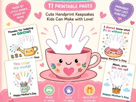 Mother’s Day Handprint Craft Bundle | Preschool & Kindergarten Printable Keepsak