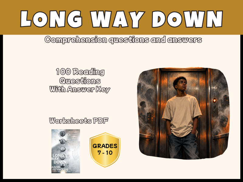 Long Way Down Reading Comprehension Questions | Novel Study | KS3 KS4 Years 8-11 English