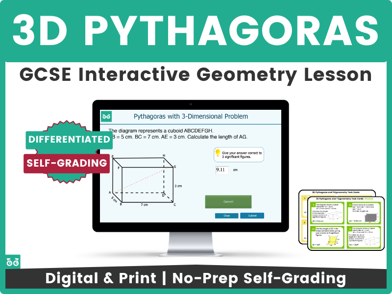 3D Pythagoras | Interactive GCSE Maths Lesson | Exam Revision & Practice Activities