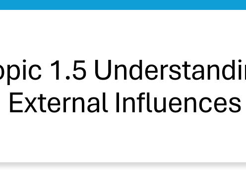 Edexcel GCSE Business Topic 1.5 External Influences