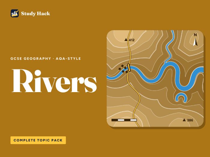 GCSE Geography Rivers Complete Pack (AQA-style): Landforms, Hydrographs and Flooding