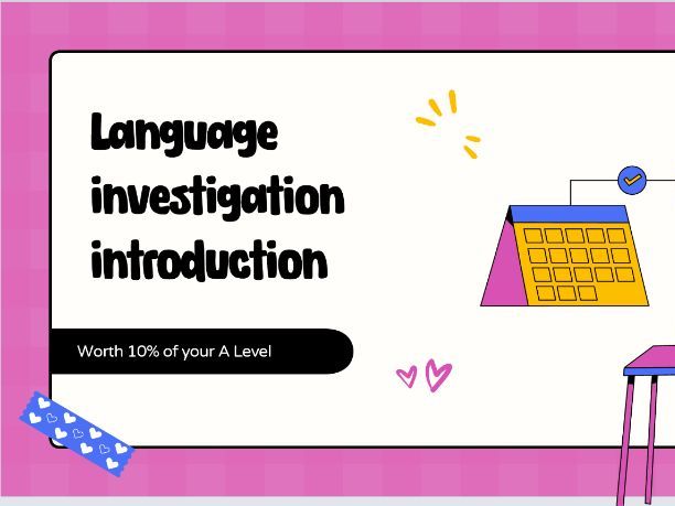 A Level English Language Investigation Introduction Lesson