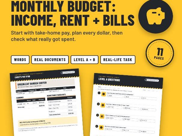 Monthly Budget Worksheets: Pay, Bills and a Spending Log for SEND