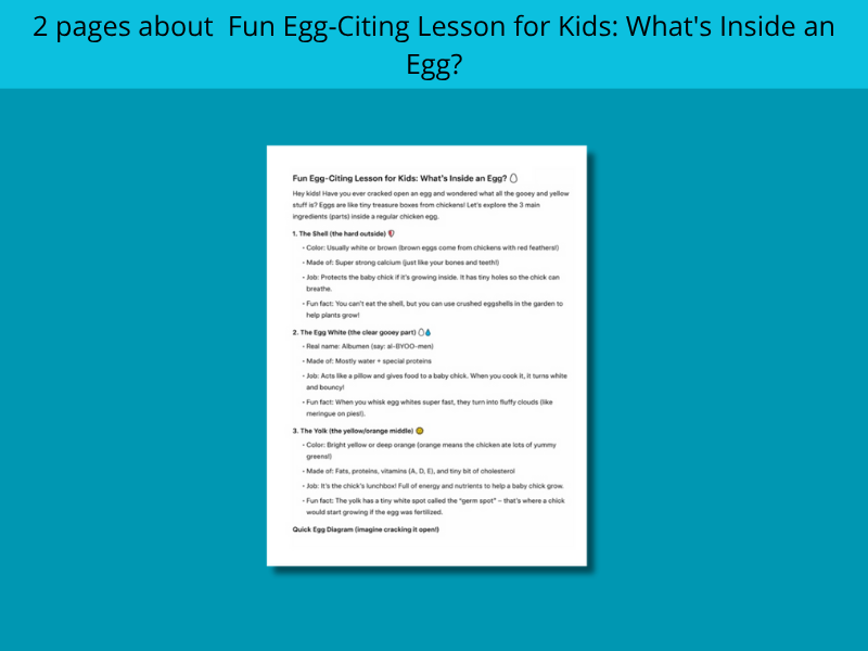 Fun Egg-Citing Lesson for Kids: What's Inside an Egg
