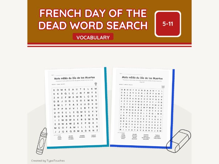 French Day of the Dead Word Search | 8 Sheets