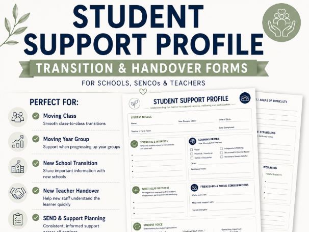 Student Transition Handover Profile, Student Support Profile, Any Age Group, Class Transition
