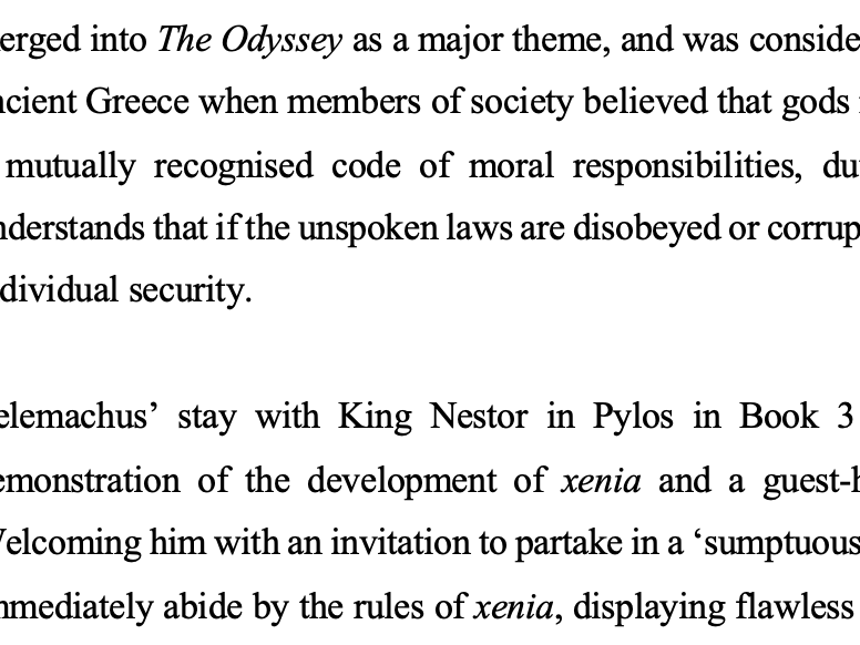 Xenia in Homer's The Odyssey Essay