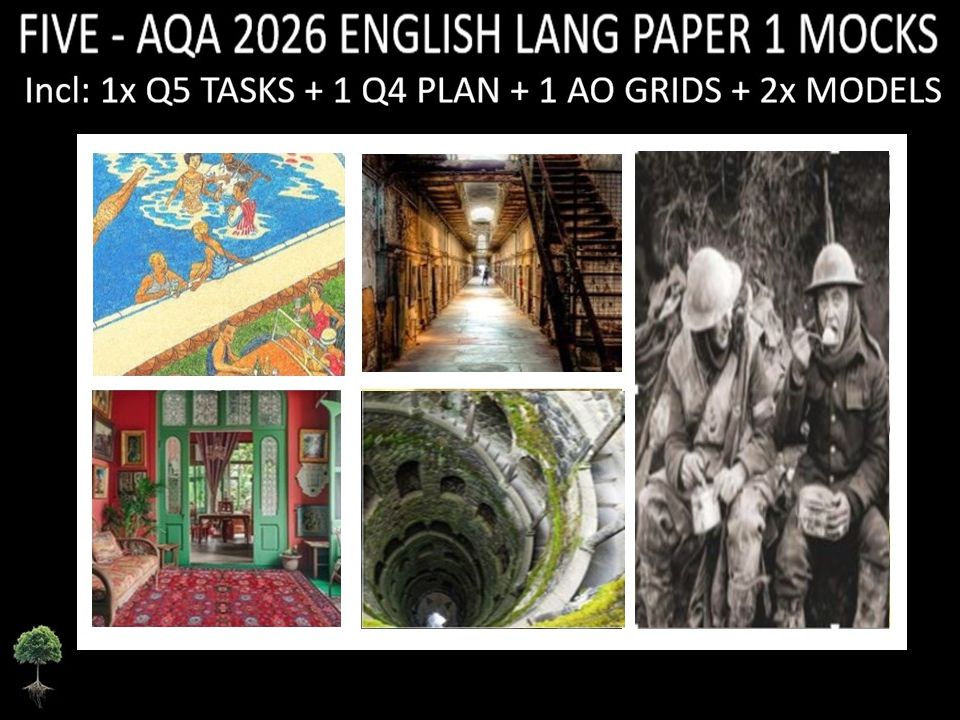 FIVE - AQA PAPER 1 | 2026 FULL MOCKS | Q5 TASKS | Q4 PLAN |AO GRIDS | MODELS