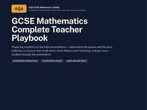 GCSE Mathematics — AQA | Examination Playbook | AQA GCSE Mathematics (8300) | 38 Pages