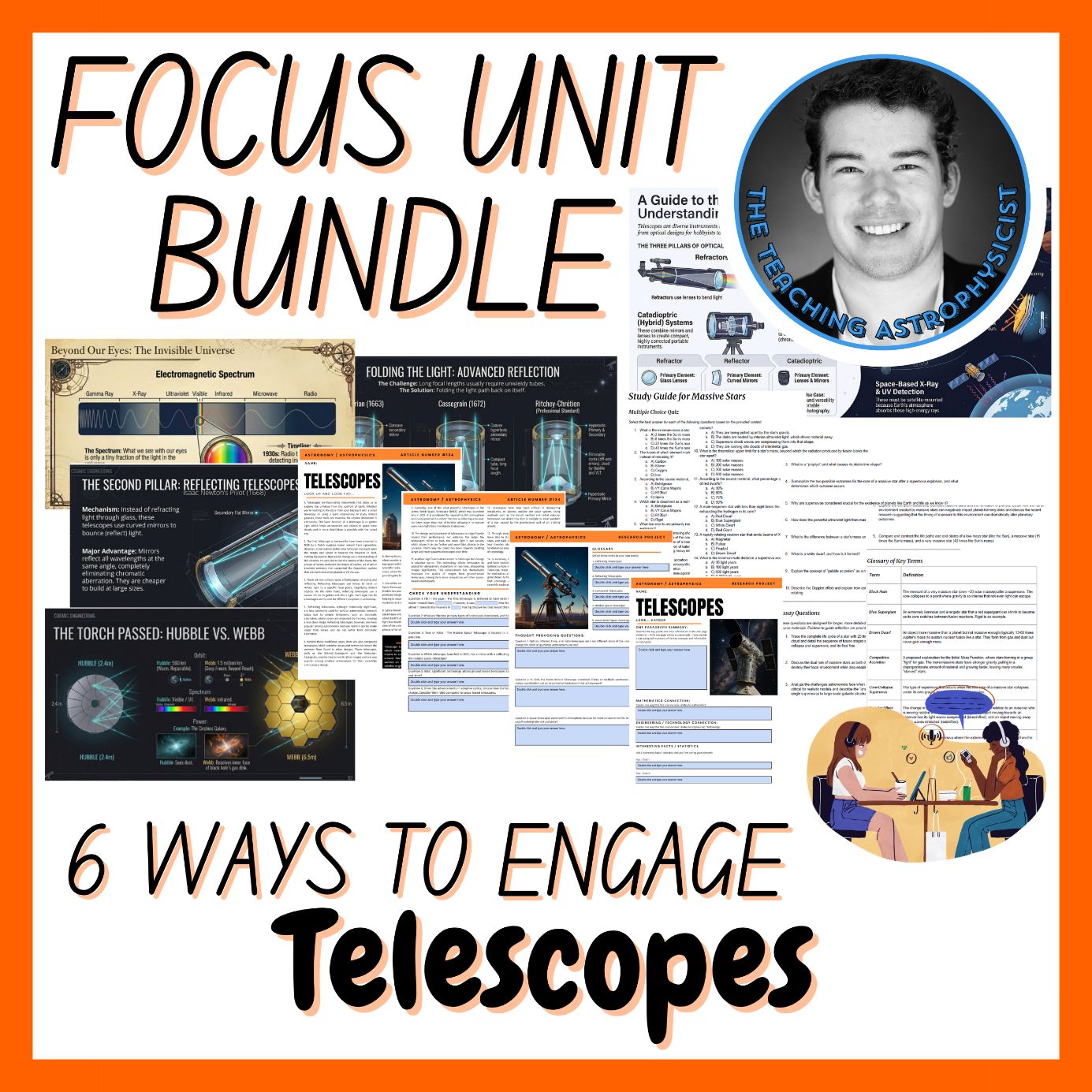 Telescopes | Focus Unit Bundle | 6 Resources inc Quiz | Space Science Set