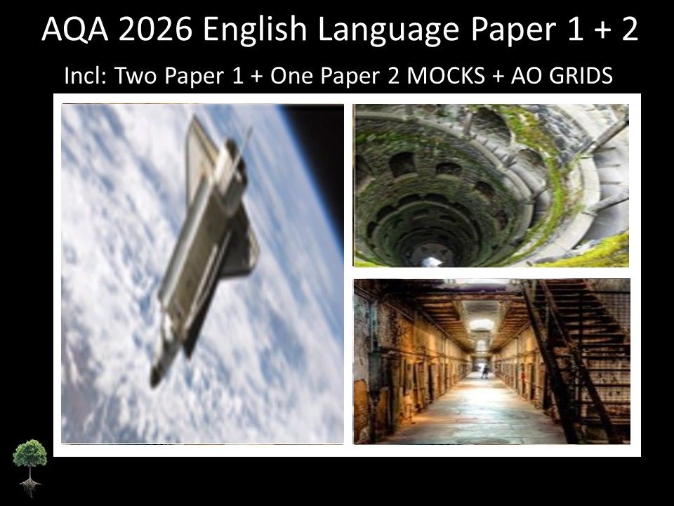 Three AQA 2026 GCSE English Language Paper 1 + 2 Mocks | AO GRIDS
