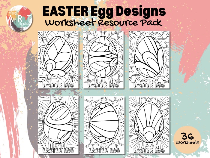 Easter Egg Designs- great for zentangle doodles or colouring in!