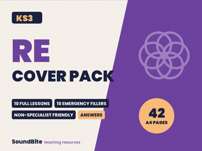 RE: KS3 RE Cover Pack: 10 Multi-Faith Lessons + 10 Emergency Fillers, Print and Go