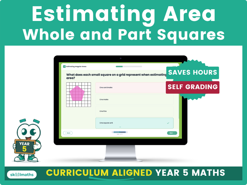 Estimating Area | Whole and Part Squares - Year 5, KS2 Interactive Maths Lesson