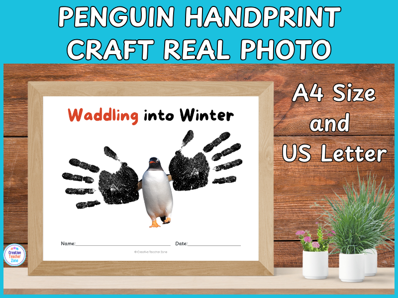 Winter Handprint Craft | Penguin Real Photo