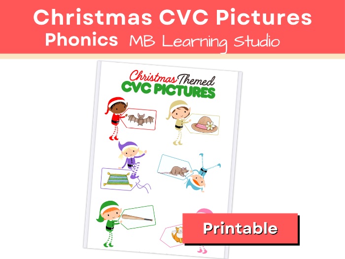 Christmas CVC Pictures for EYFS | KS1 | Pre-K | Kindergarten