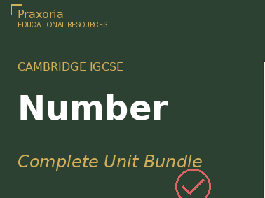 IGCSE Maths (0580) Unit 1 FREE SAMPLE pack