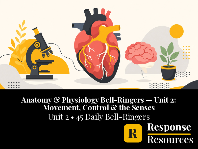 Anatomy & Physiology Bell Ringers Unit 2 - 45 Daily Warm-Ups (Grades 9-12)