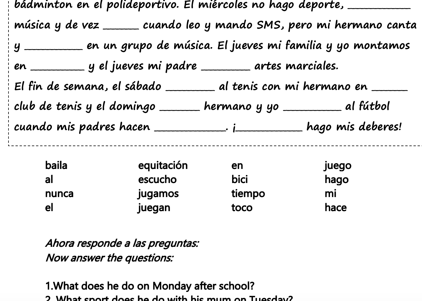 Viva 1 Module 2 'Mi tiempo libre' Complete chapter | Teaching Resources